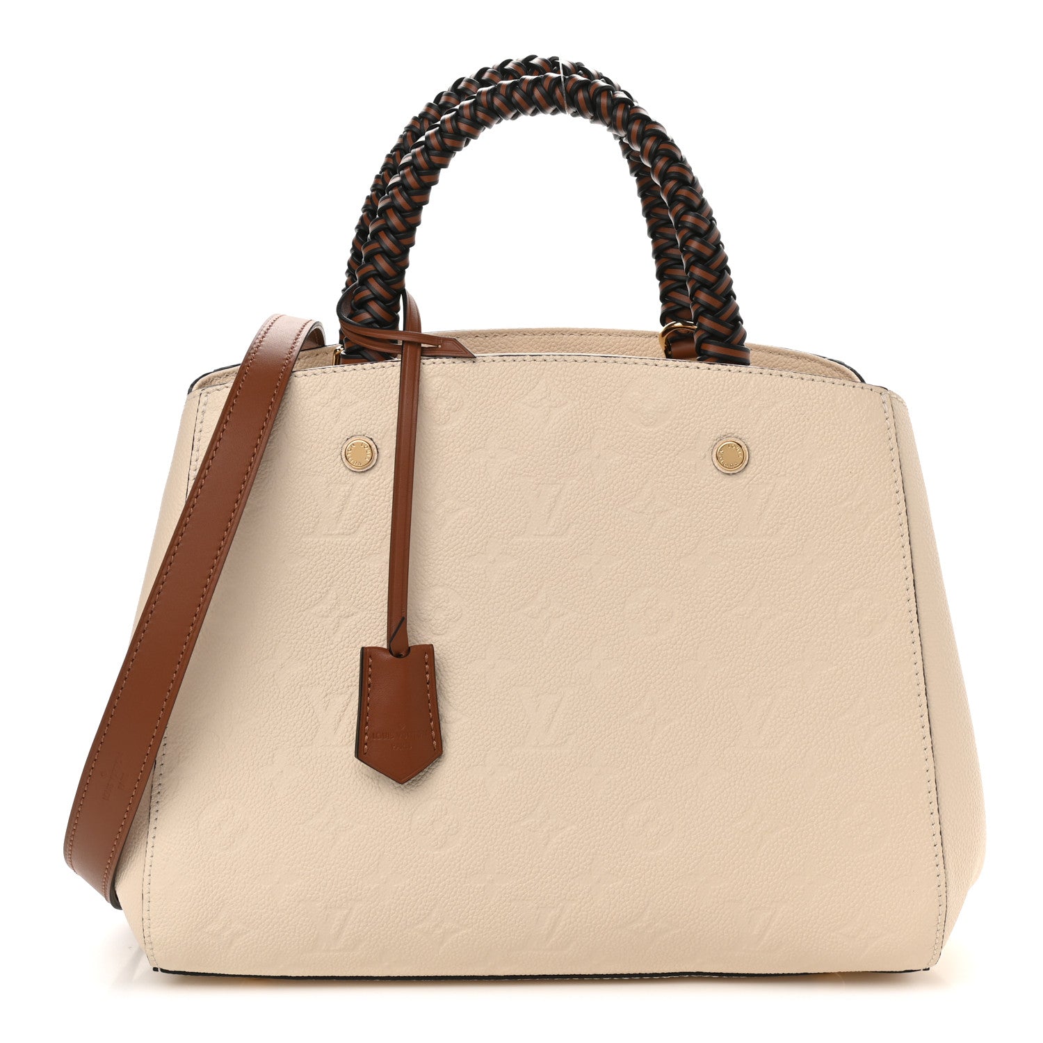 Louis Vuitton Empreinte Braided Montaigne MM Creme Beige Caramel 1 of 9