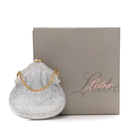 Judith Leiber Swarovski Crystal Chatelaine Minaudiere Clutch Silver Gold 13 of 13