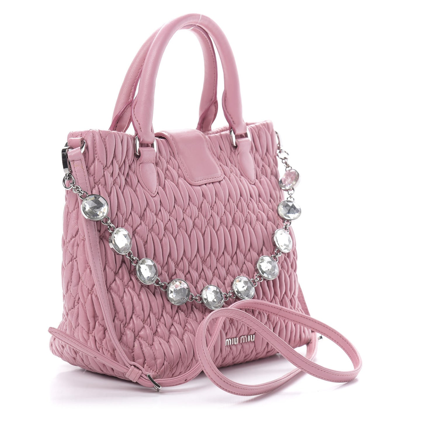 Nappa Matelasse Crystal Top Handle Rosa