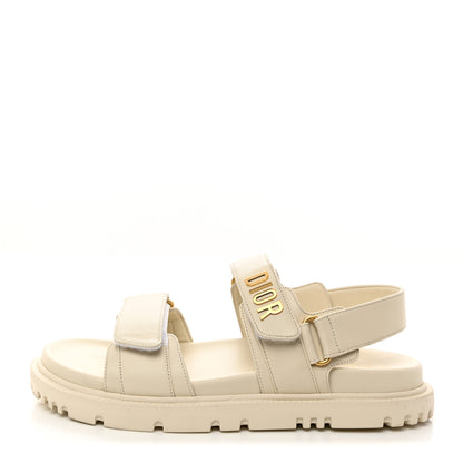 Christian Dior Lambskin Dioract 10mm Sandals 38 Off White 1 of 10