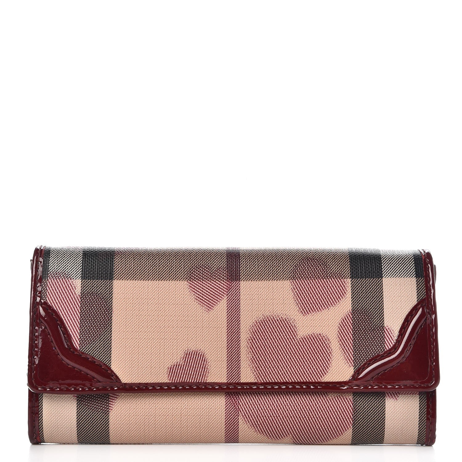 Burberry Nova Check Heart Wallet Berry Red 1 of 10