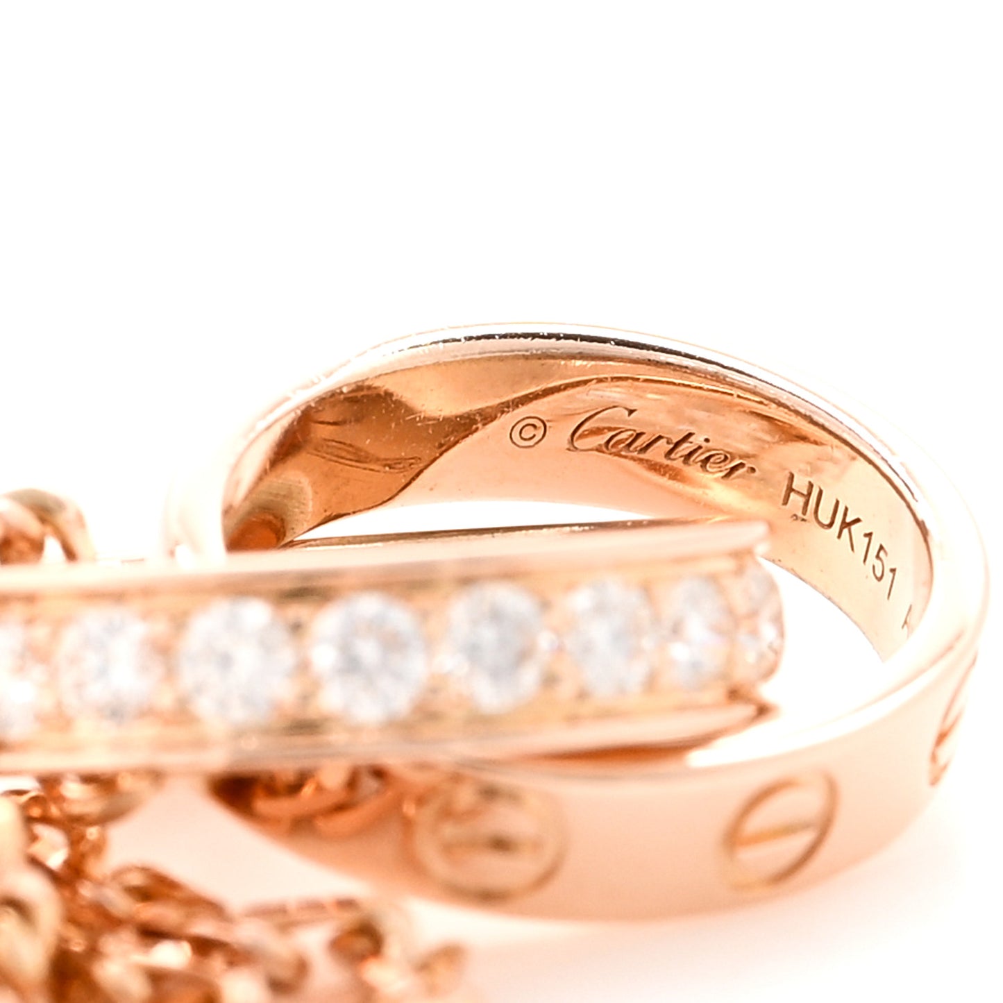 18K Pink Gold Diamond Interlocking LOVE Necklace