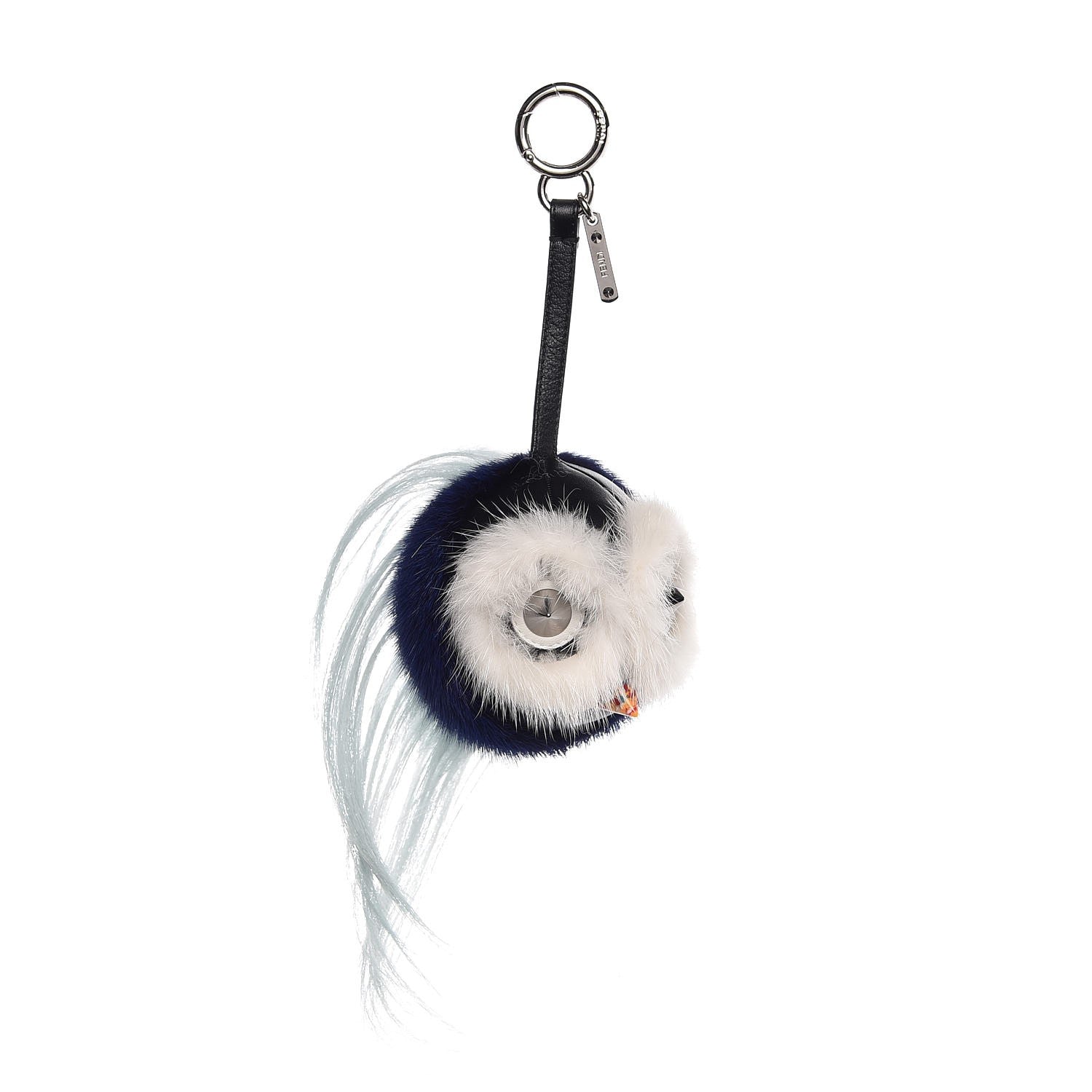 Fendi Mink Fox Fur QuTweet Birgami Bag Bug Charm Blue 1 of 4