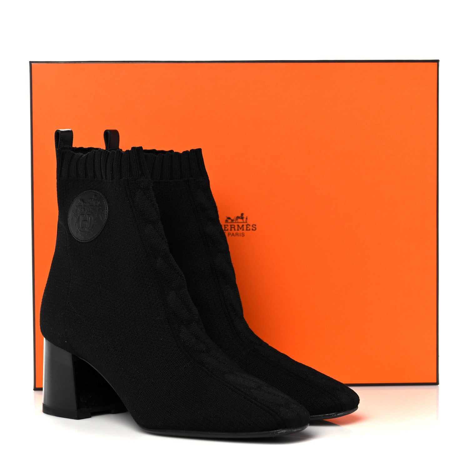 Hermes Knit Calfskin Volver 60 Ankle Boots 38.5 Sottobosco 8 of 8