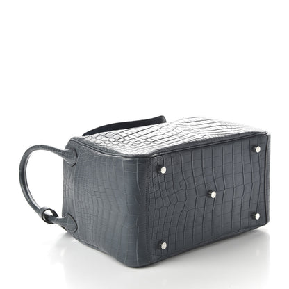 Hermes Matte Niloticus Crocodile Lindy 30 Blue Jean 4 of 9
