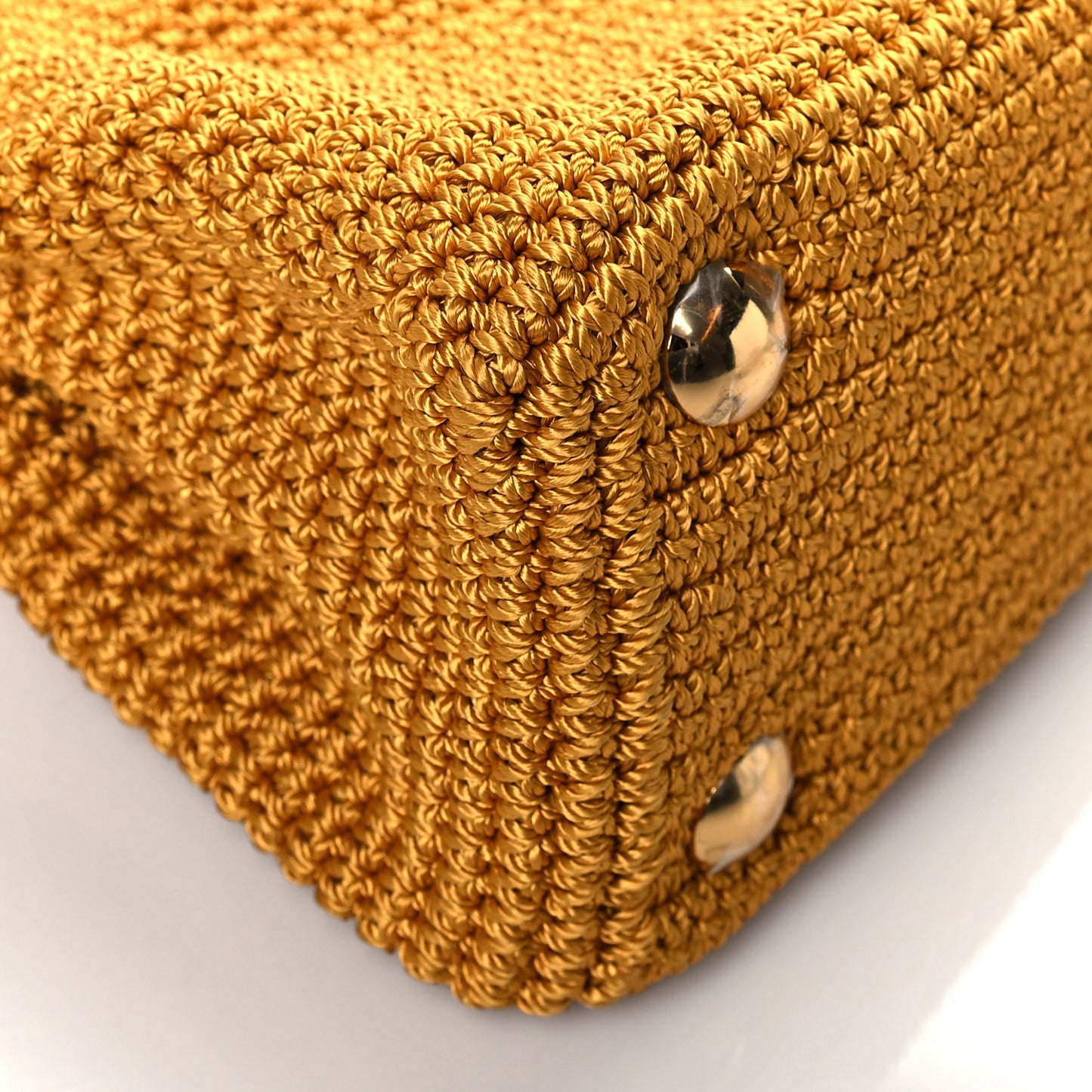 Fabric Crochet Nappa Mini Peekaboo Iconic Satchel Mimosa White