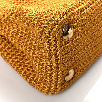 Fendi Fabric Crochet Nappa Mini Peekaboo Iconic Satchel Mimosa White 9 of 10