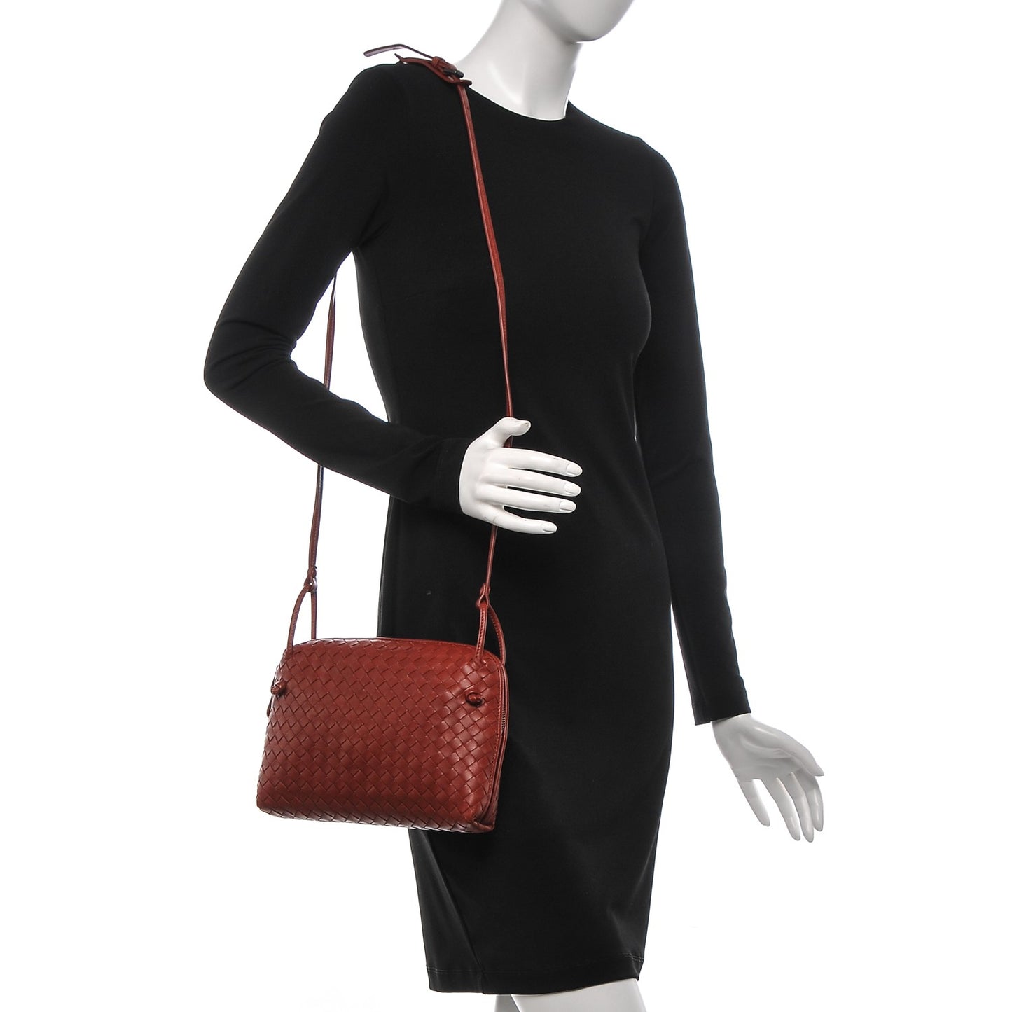 Nappa Intrecciato Pillow Crossbody Messenger Brique