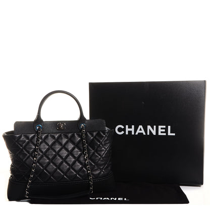 Chanel Lambskin Caviar Quilted Bi Coco Large Shopper Tote Black 5 of 9