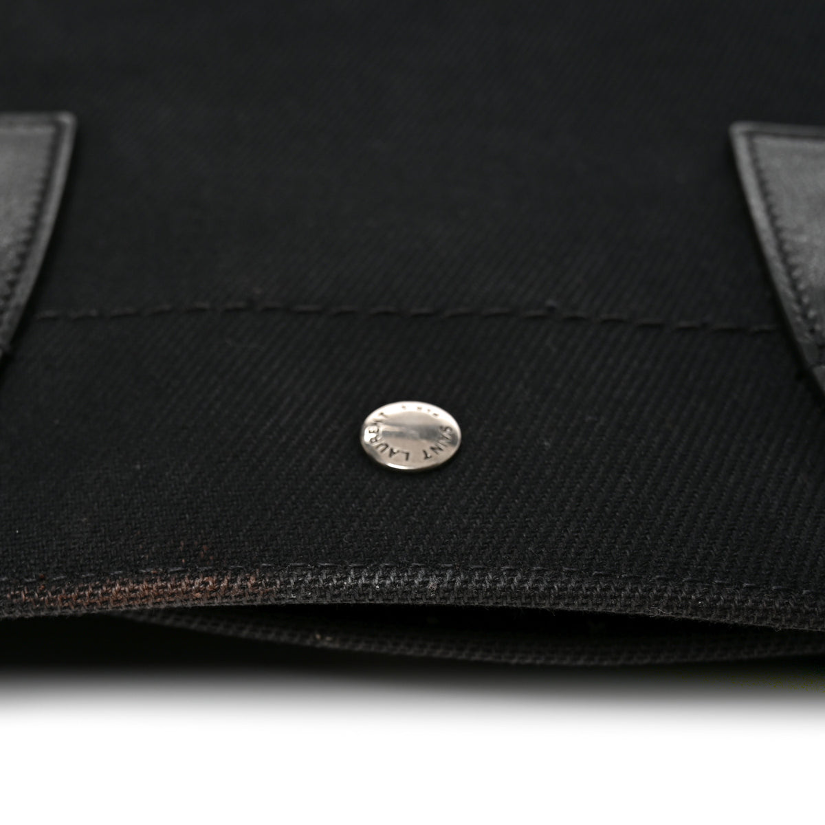 Linen Calfskin Rive Gauche Tote Black