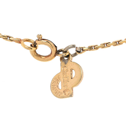 Christian Dior Crystal Heart Necklace Gold 5 of 5