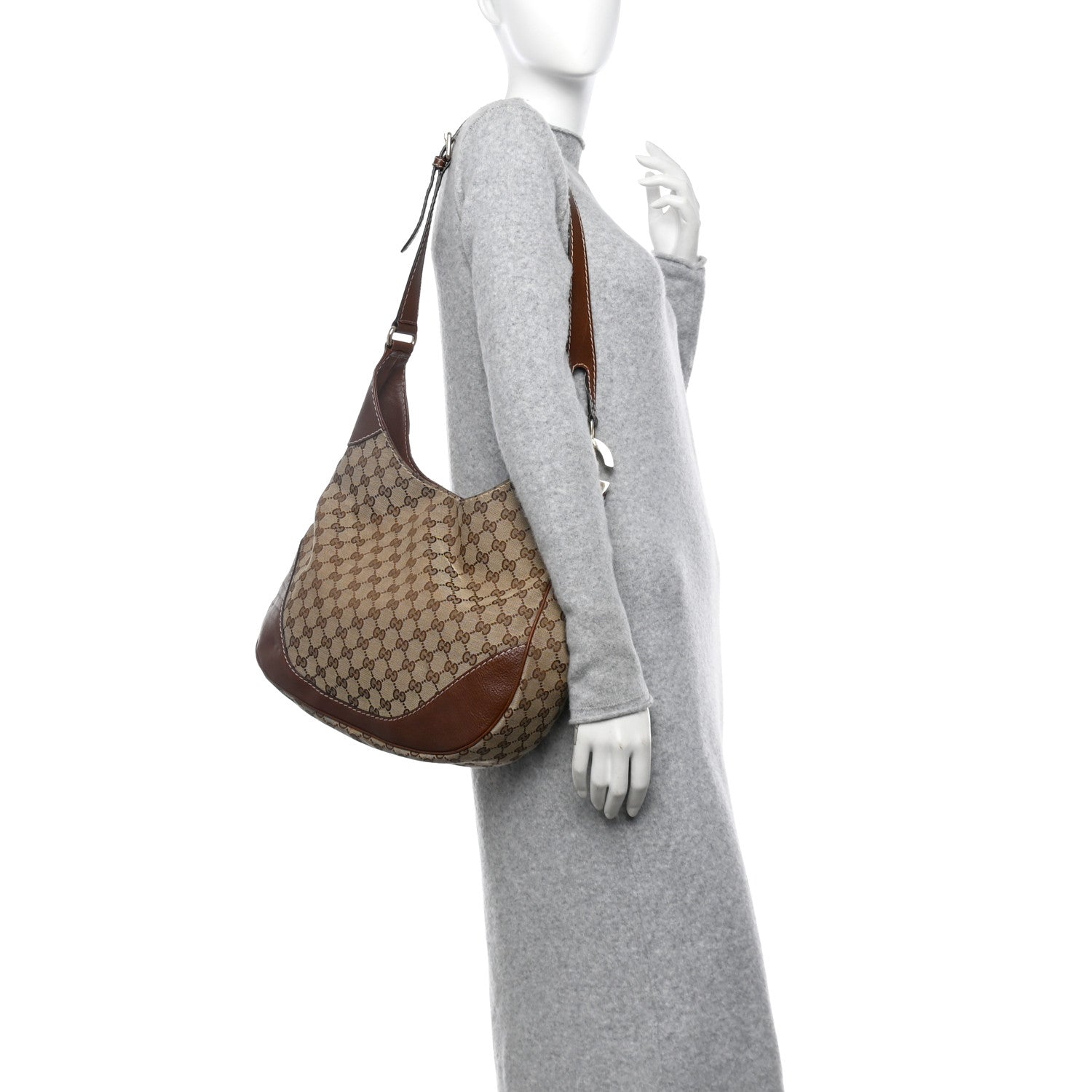 Gucci Monogram Medium Charlotte Hobo Brown 2 of 13