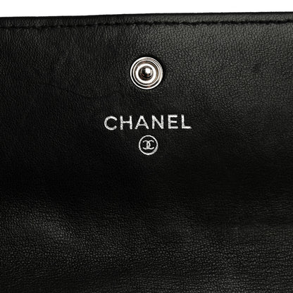 Chanel Lambskin Quilted Large Flap Wallet Black 6 of 12