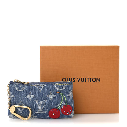 Louis Vuitton LV X TM Monogram Denim Cerises Key Pouch Blue 7 of 7