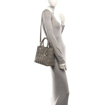Christian Dior Lambskin Cannage Medium Lady Dior Grey 2 of 10