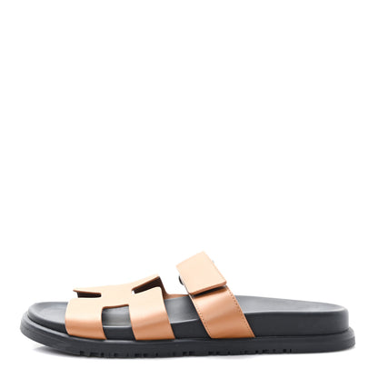 Hermes Calfskin Womens Chypre Sandals 39 Naturel 1 of 10