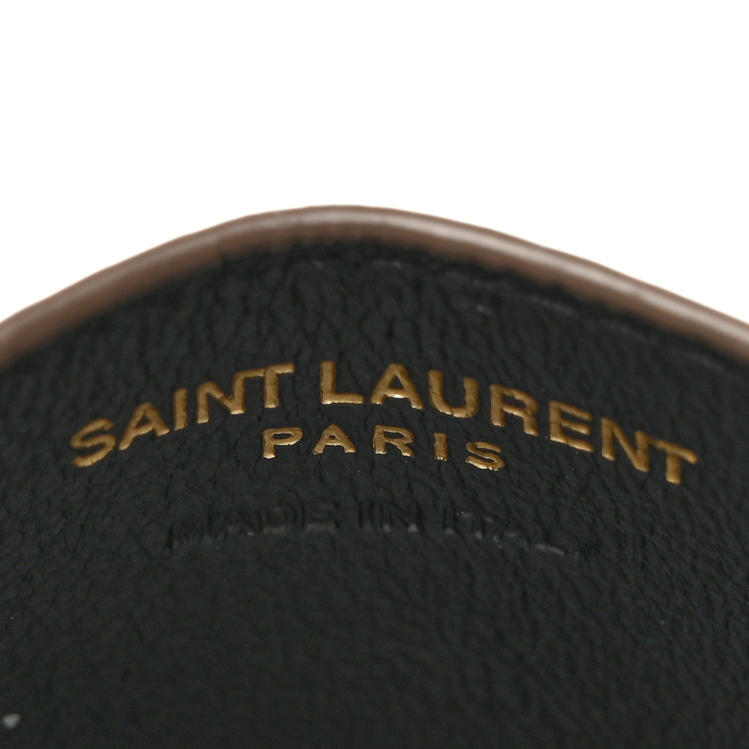 Saint Laurent Grain De Poudre Matelasse Chevron Monogram Credit Card Case Natural Dark 6 of 9