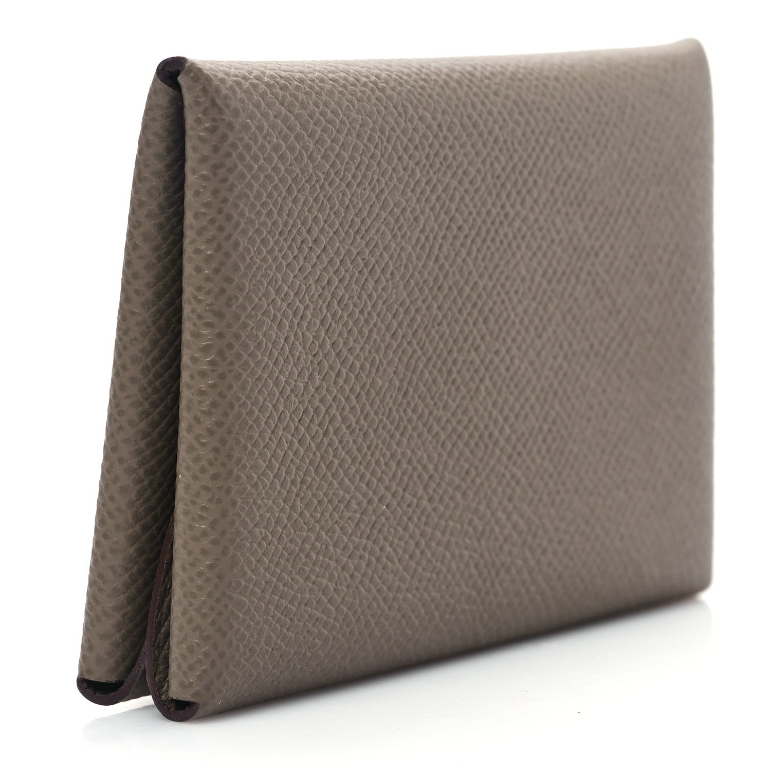 Hermes Epsom Calvi Duo Card Case Etoupe 3 of 9