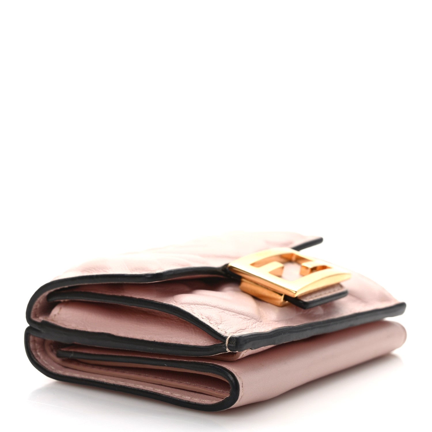 Fendi Nappa Matisse FF Diagonal Embossed Micro Tri-Fold Wallet Rosa Quarzo 4 of 10