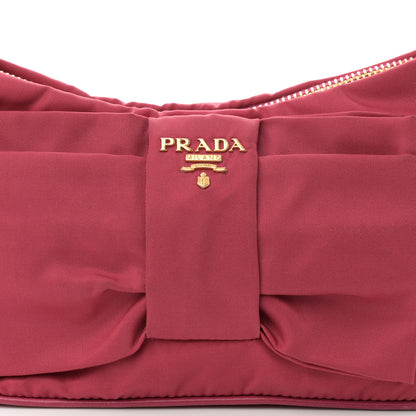 Prada Tessuto Nylon Bow Shoulder Bag Begonia 8 of 12