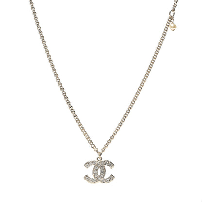 Chanel Pearl Crystal CC Pendant Necklace Gold 1 of 4