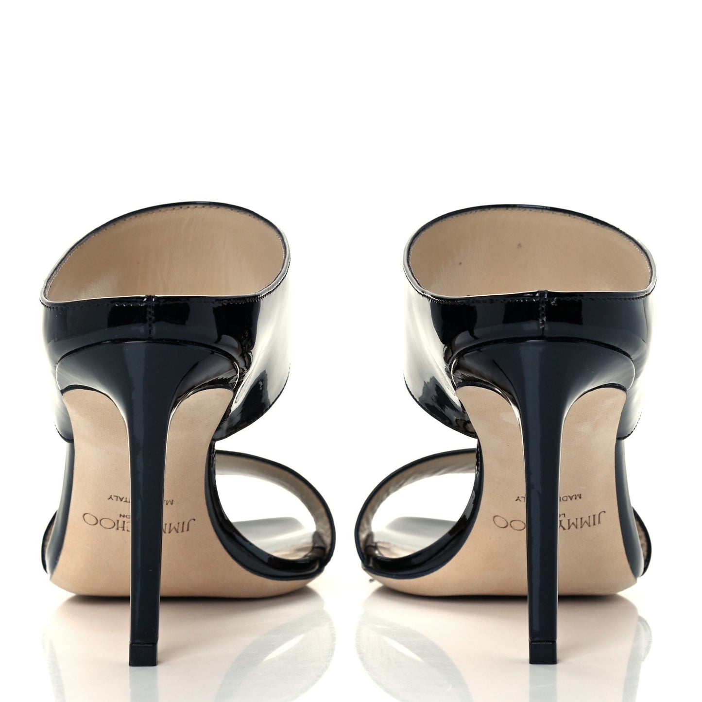 Patent Calfskin Sandals 36 Black