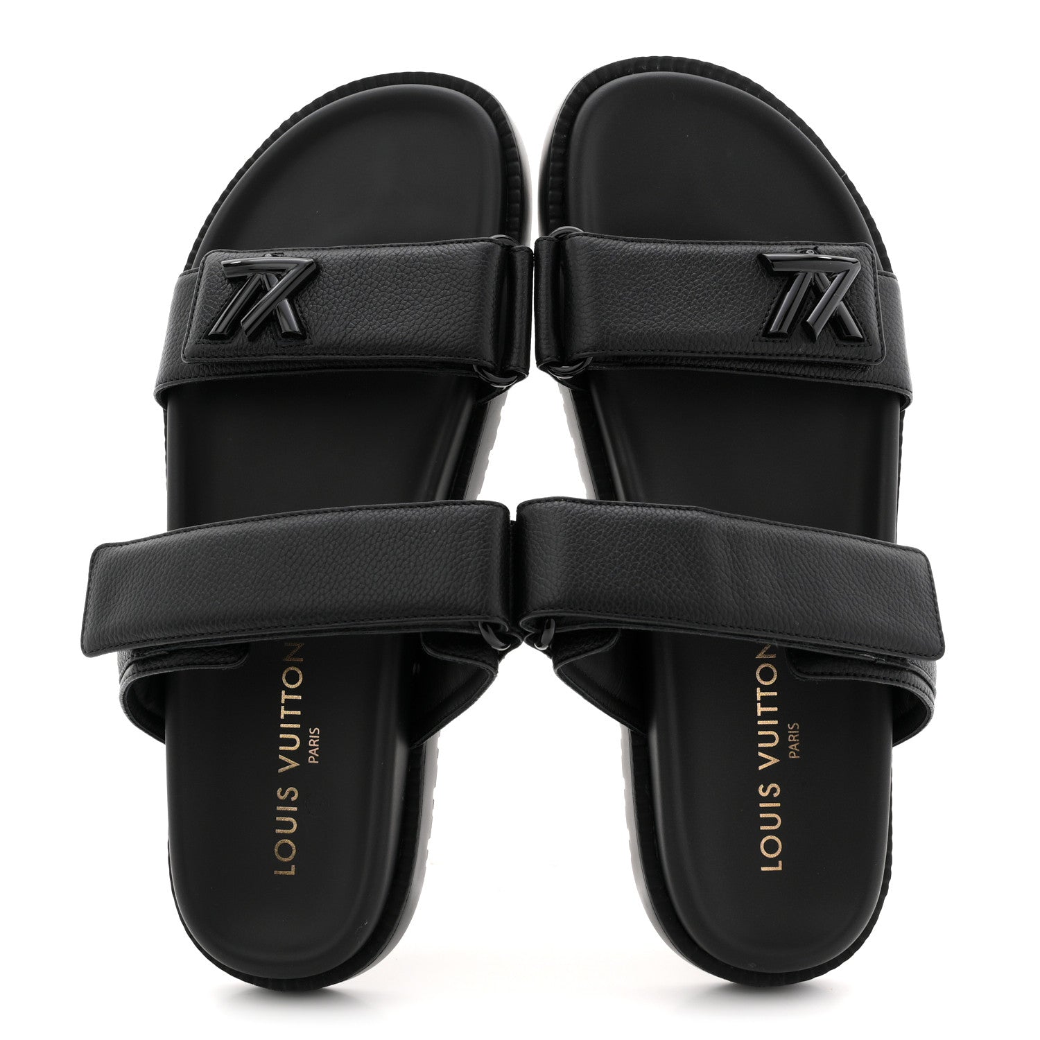 Louis Vuitton Grained Calfskin Sunset Comfort Flat Sandals 41