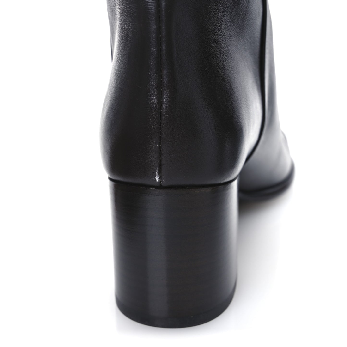 Calfskin CC High Boots 37.5 Dark Brown