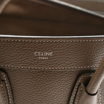 Celine Drummed Calfskin Nano Luggage Souris 6 of 10