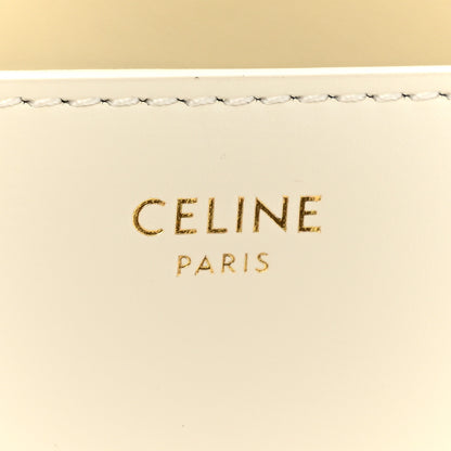 Celine Shiny Calfskin Triomphe Shoulder Bag White 7 of 10