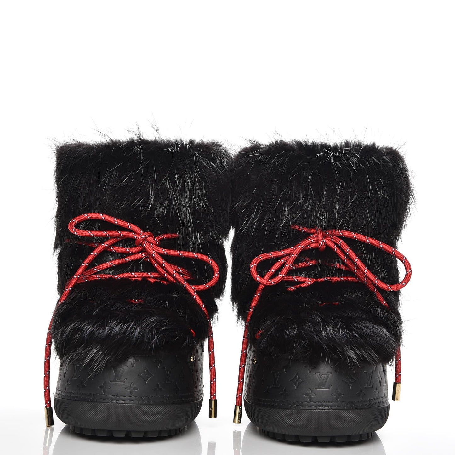 Beaver Calfskin Monogram Off Piste Flat Half Boots 38 Black