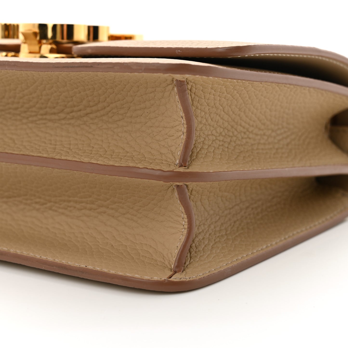 Grained Calfskin Small TB Bag Oat Beige