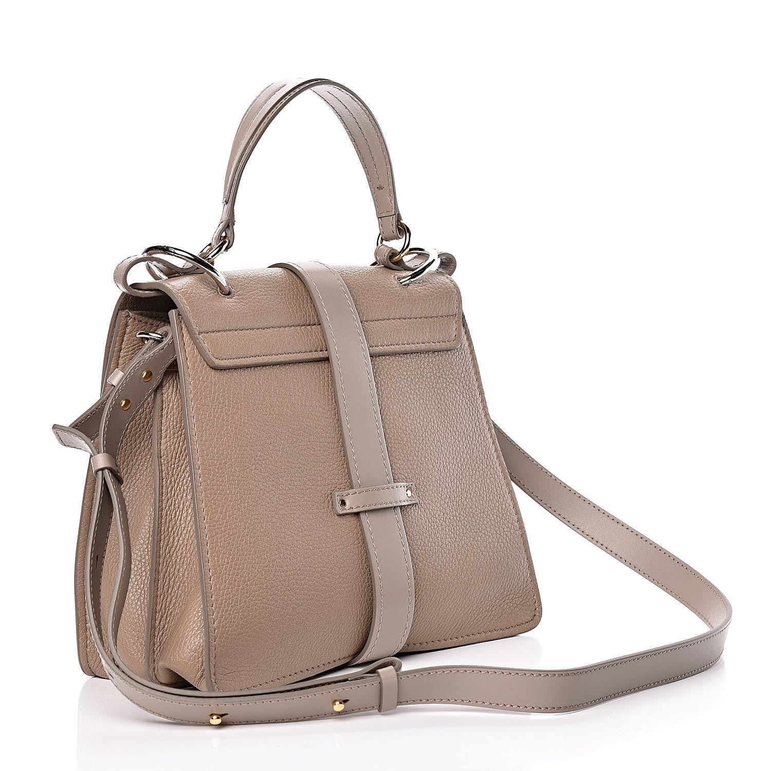 Chloe Shiny Grained Calfskin Medium Aby Day Shoulder Bag Motty Grey 3 of 10
