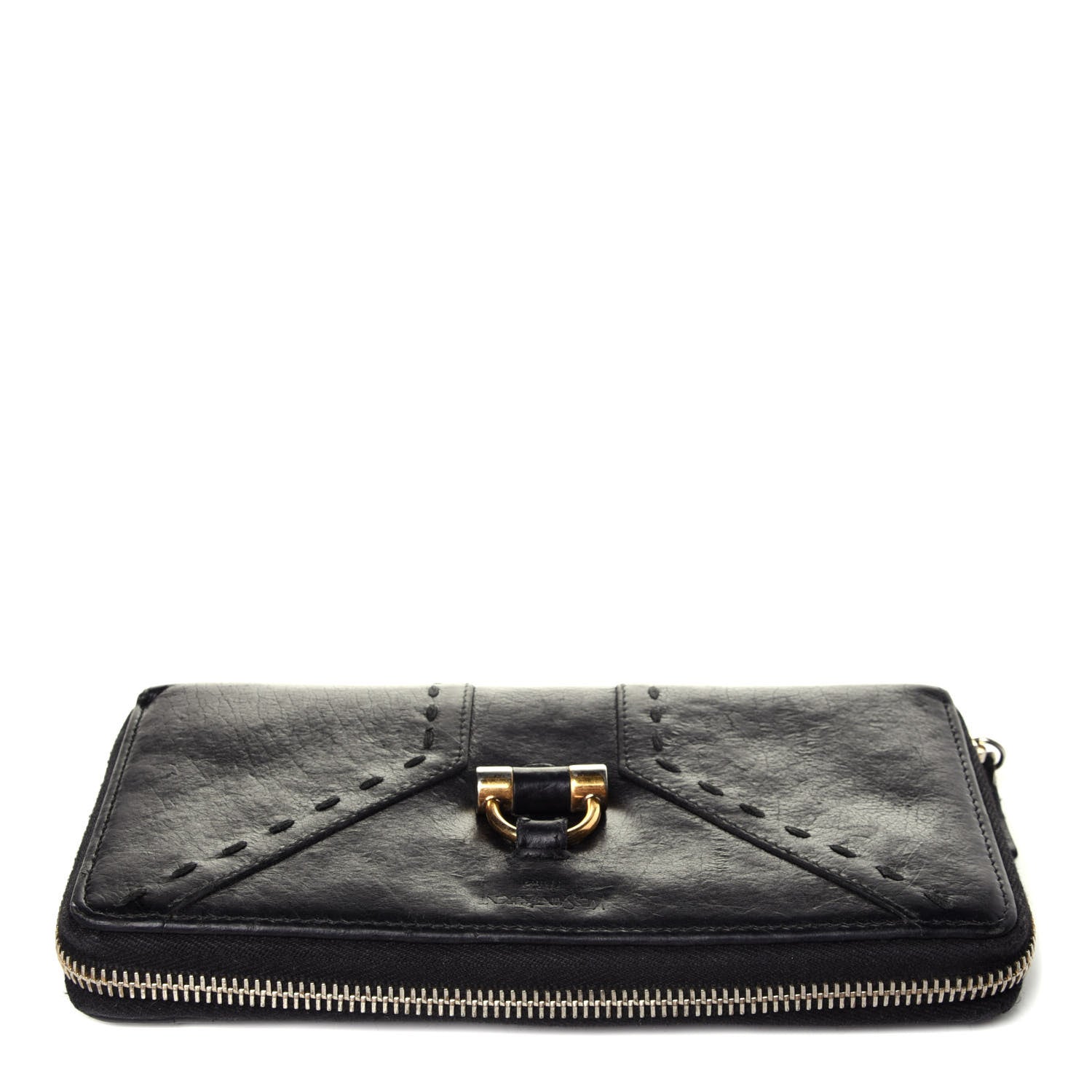 Saint Laurent Buffalo Muse Zip Around Wallet Black 10 of 12