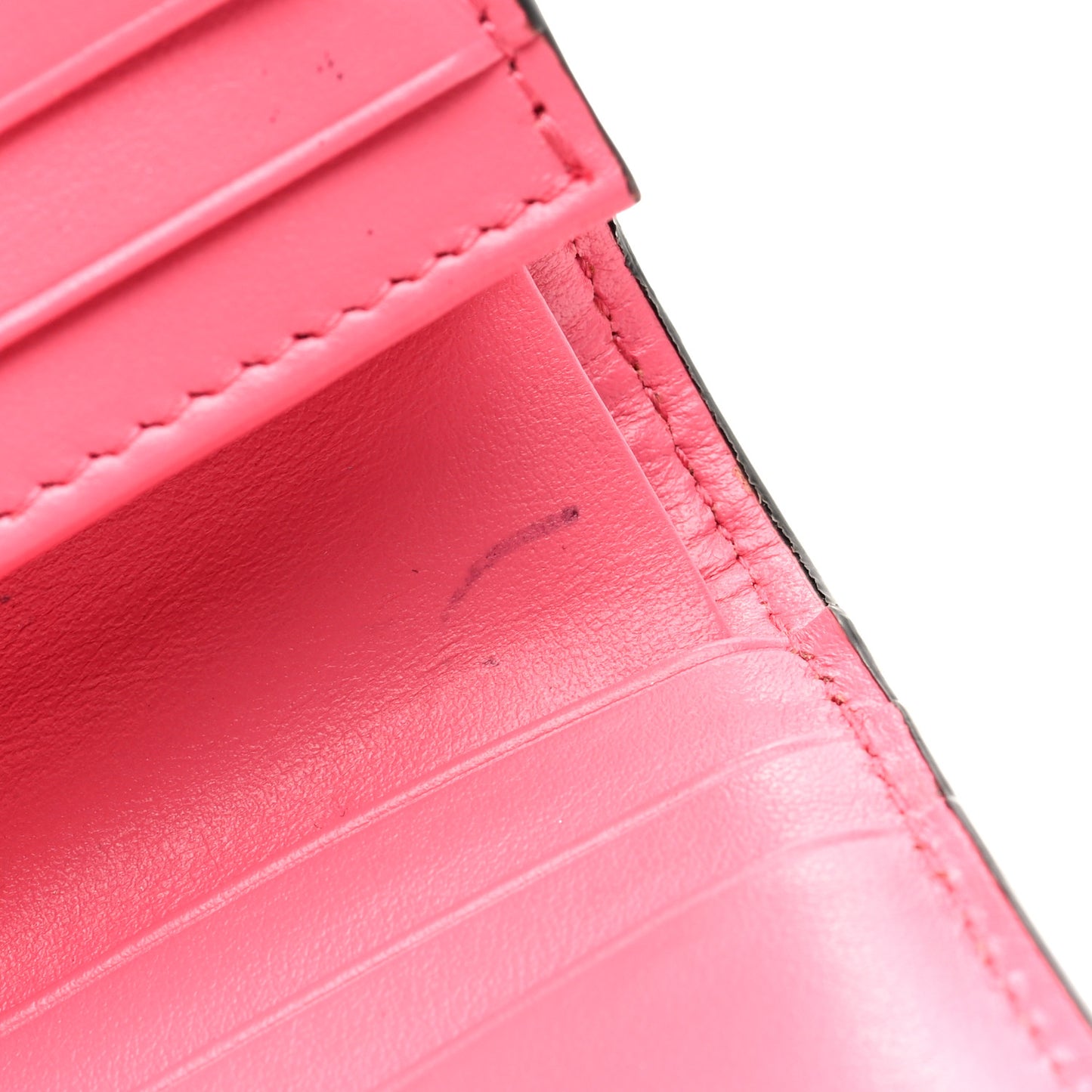 Calfskin GG Matelasse Card Case Wallet Rhodamine Pink