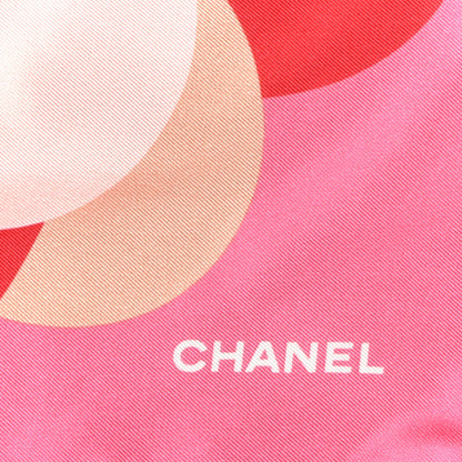 Chanel Silk CC Camellia Square Scarf Pink Purple Red 2 of 3