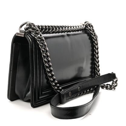 Chanel Glazed Calfskin Medium Boy Flap Black 3 of 10