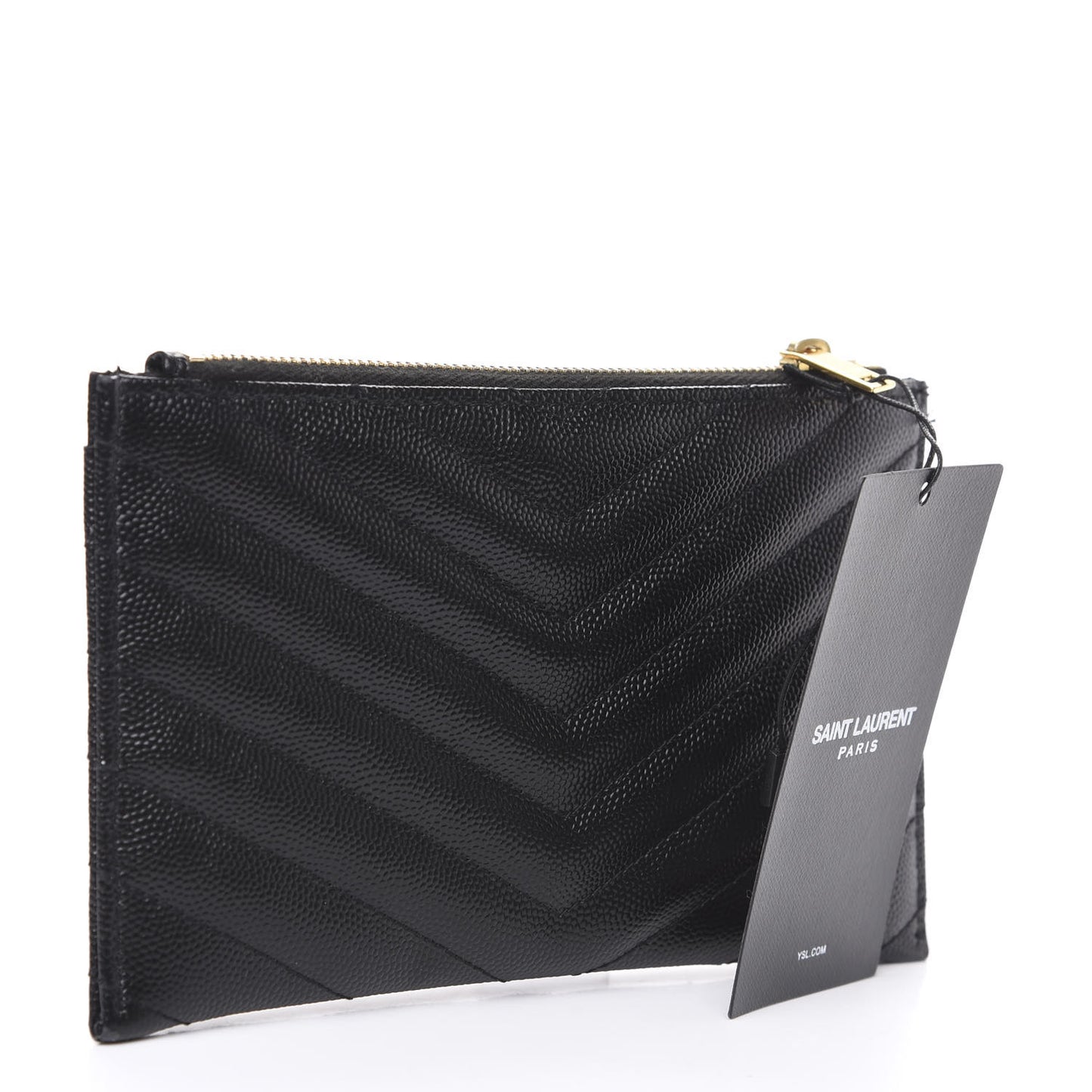 Grain De Poudre Chevron Monogram Bill Pouch Black