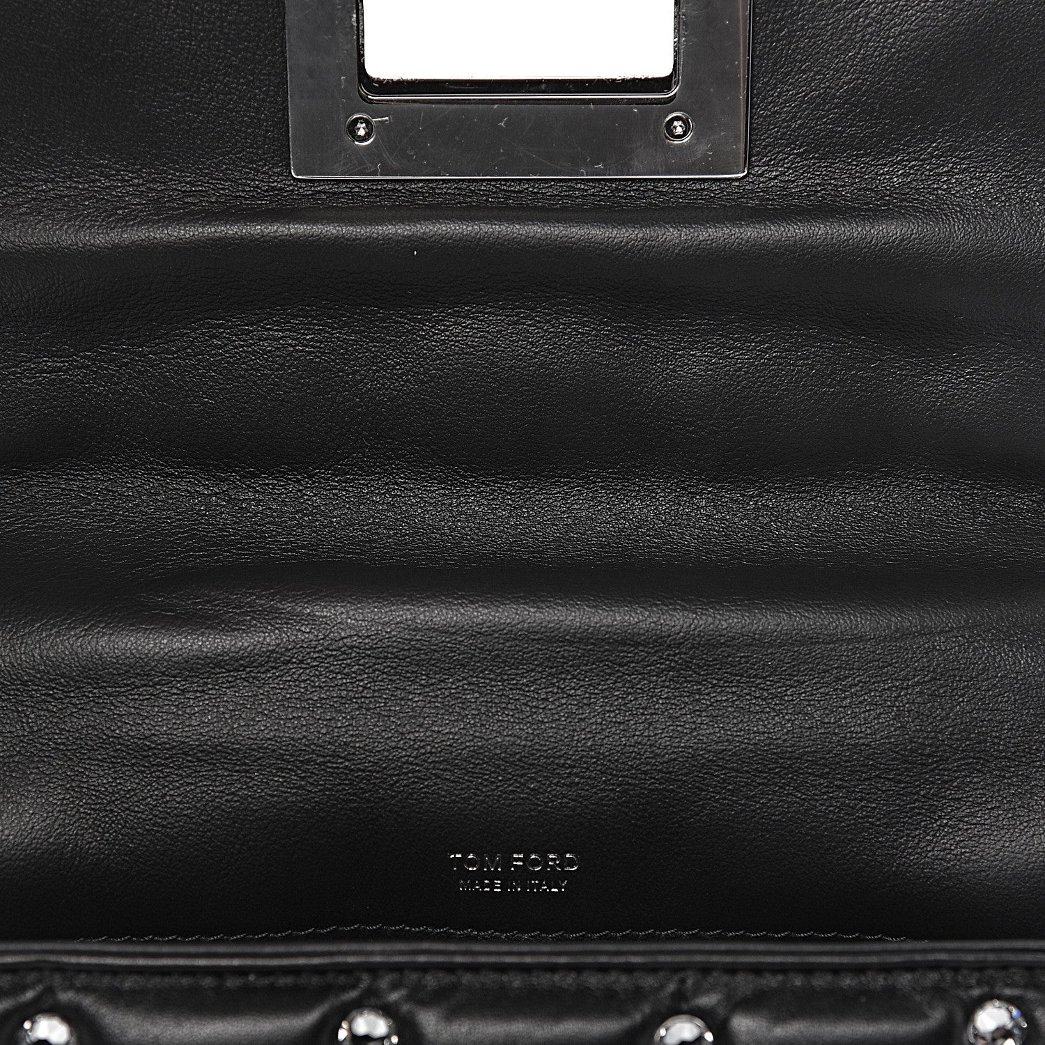 Tom Ford Lambskin Quilted Crystal Small Natalia Chain Bag Black 7 of 19
