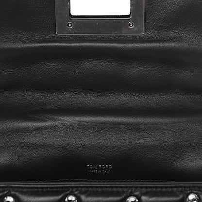 Tom Ford Lambskin Quilted Crystal Small Natalia Chain Bag Black 7 of 19