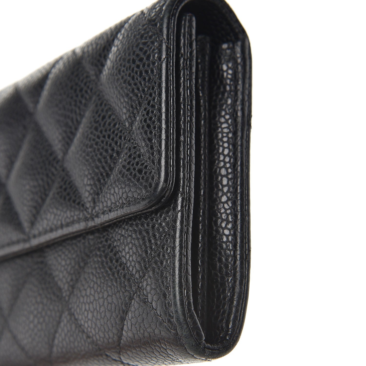 Chanel Caviar Quilted Large Gusset Flap Wallet Black 12 of 14