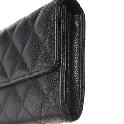 Chanel Caviar Quilted Large Gusset Flap Wallet Black 12 of 14