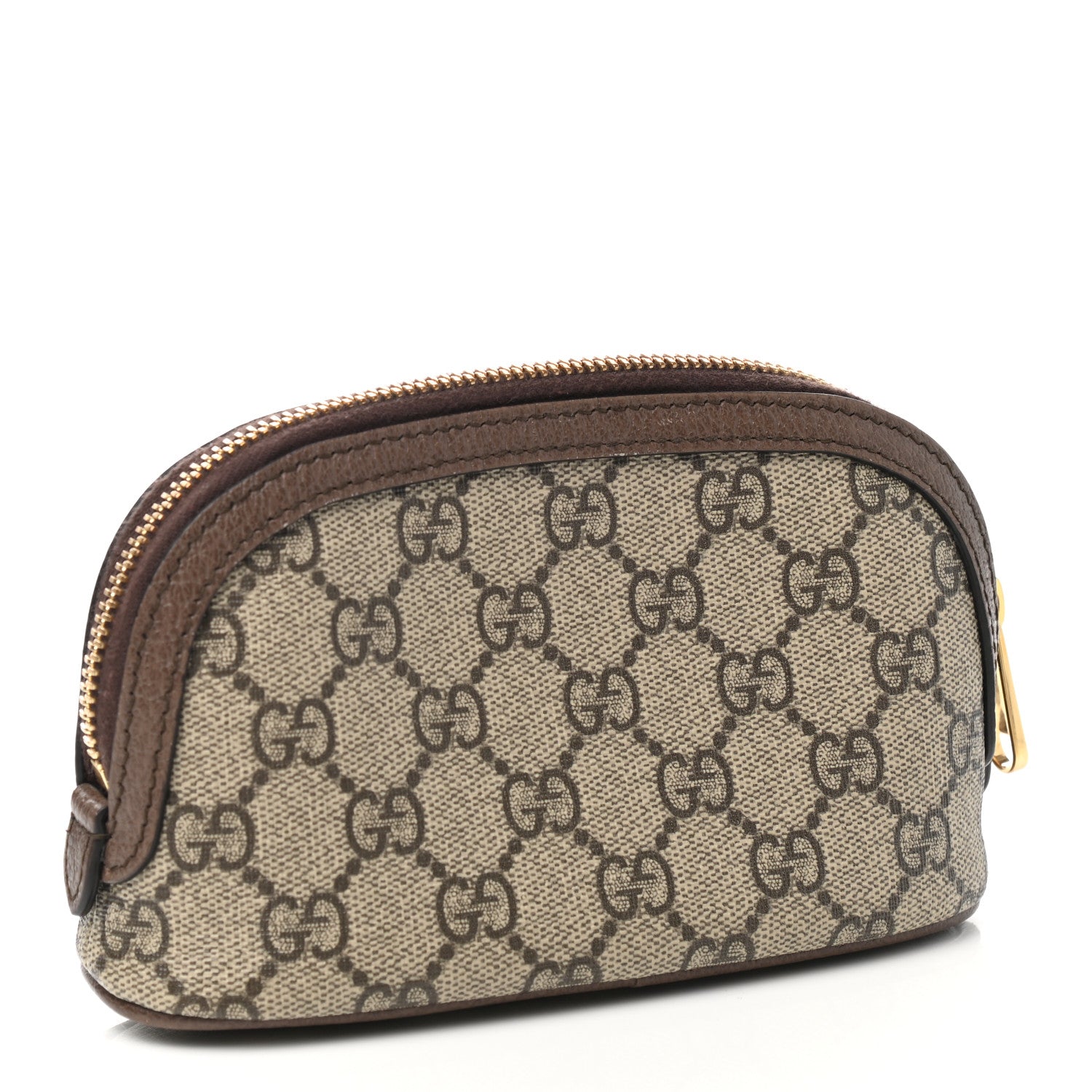 Gucci GG Supreme Monogram Textured Calfskin Web Medium Ophidia Cosmetic Case Beige Ebony New Acero 3 of 8