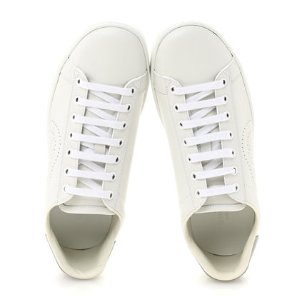 Gucci Calfskin Interlocking G Perforated Womens Ace Sneakers 38.5 White Grey Sky 2 of 10