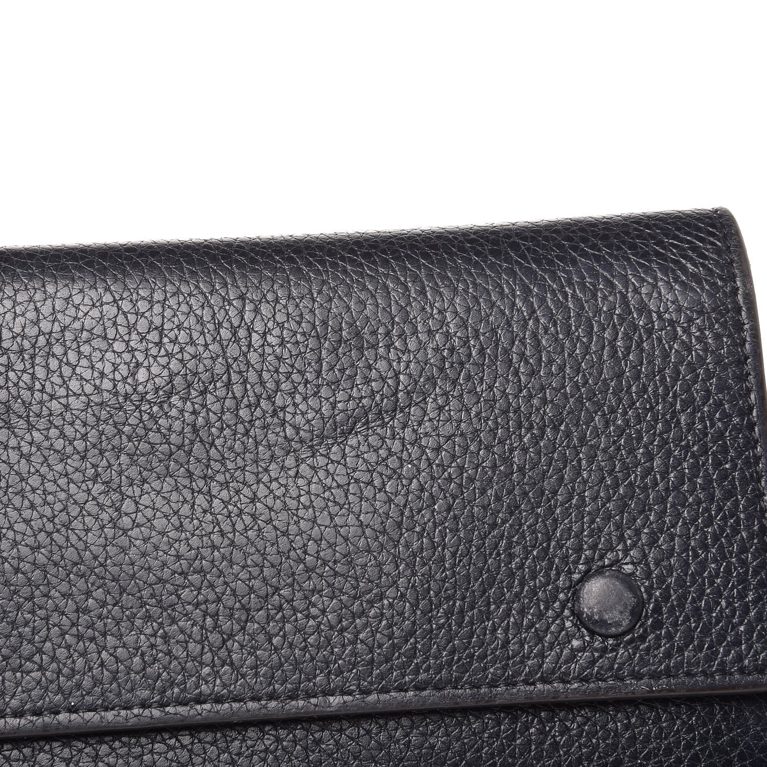 Celine Drummed Calfskin Large Multifunction Flap Wallet Black 12 of 13