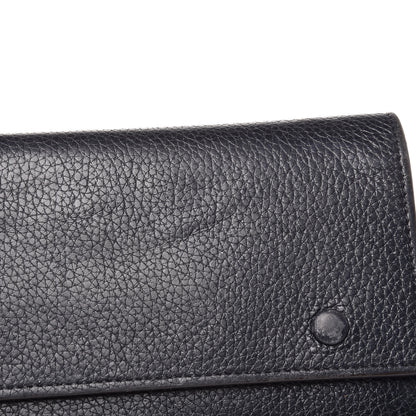 Celine Drummed Calfskin Large Multifunction Flap Wallet Black 12 of 13