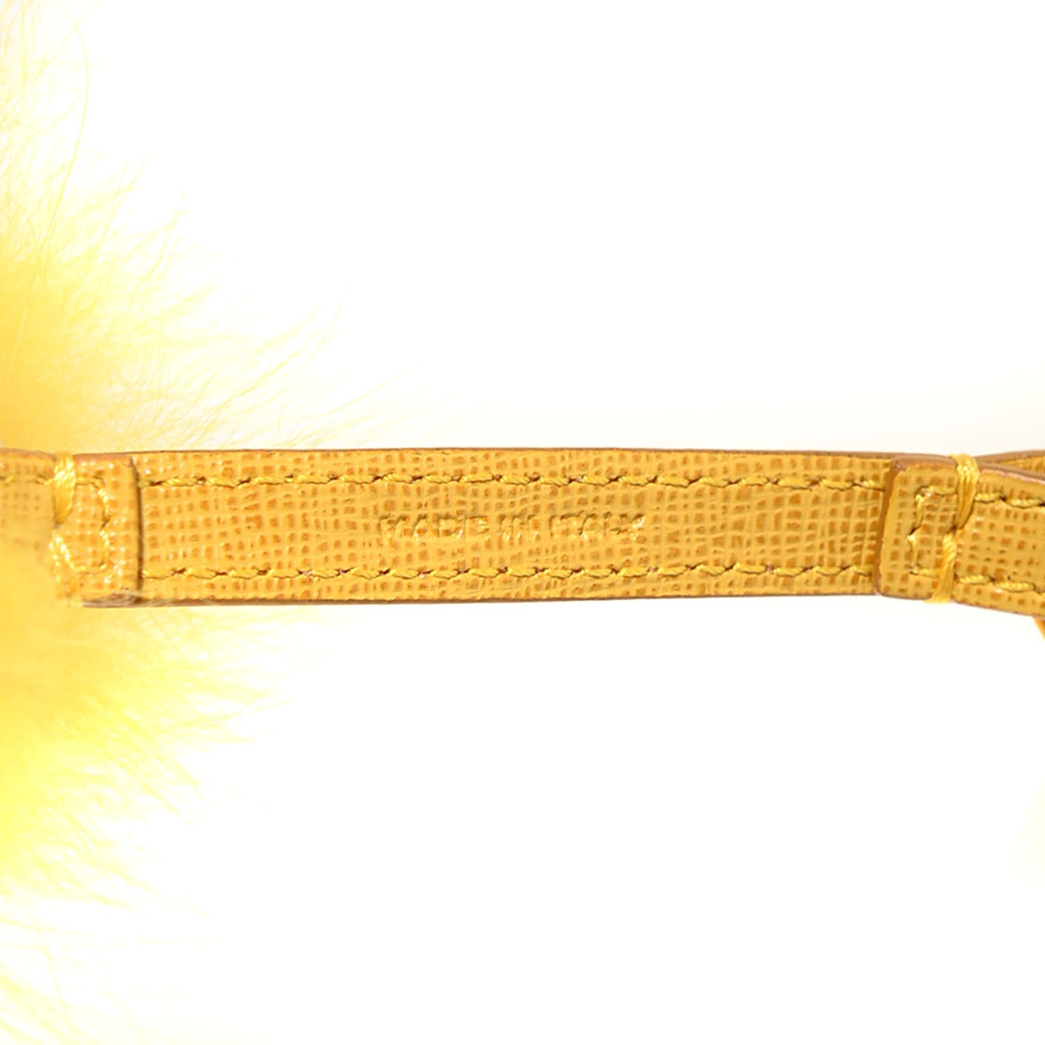Fendi Fox Fur Pom Pom Bag Charm Yellow 6 of 7