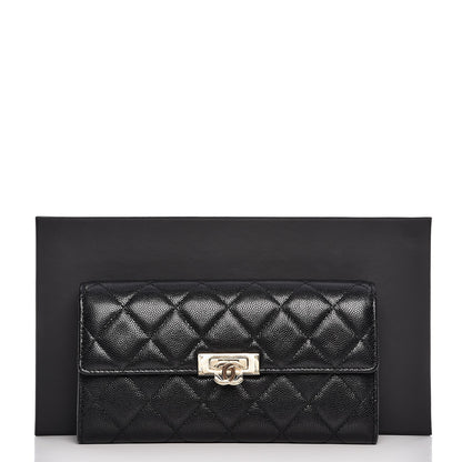 Chanel Caviar Quilted Large Golden Class Gusset Flap Wallet Black 9 of 9