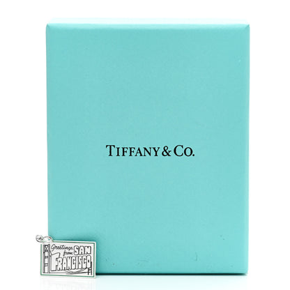 Tiffany Sterling Silver Enamel San Francisco Postcard Charm Blue 5 of 5