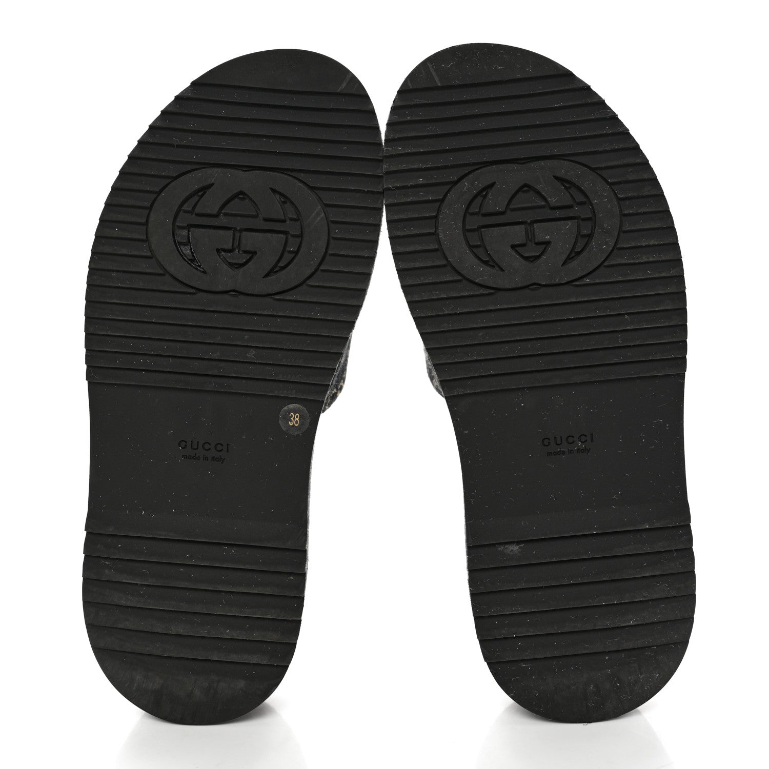 Gucci Jacquard Black Denim GG Monogram Angelina Platform 55mm Slide Sandals 38 Black Ivory 5 of 13
